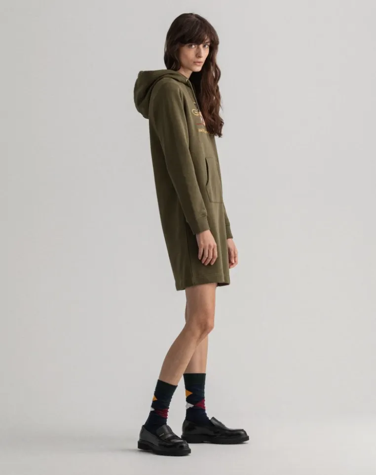 Archive Shield Hoodie Dress - Racing Green