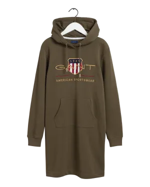 Archive Shield Hoodie Dress - Racing Green