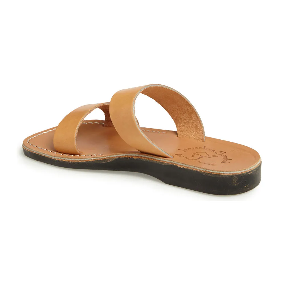 Aviv - Leather Double Strap Sandal | Tan