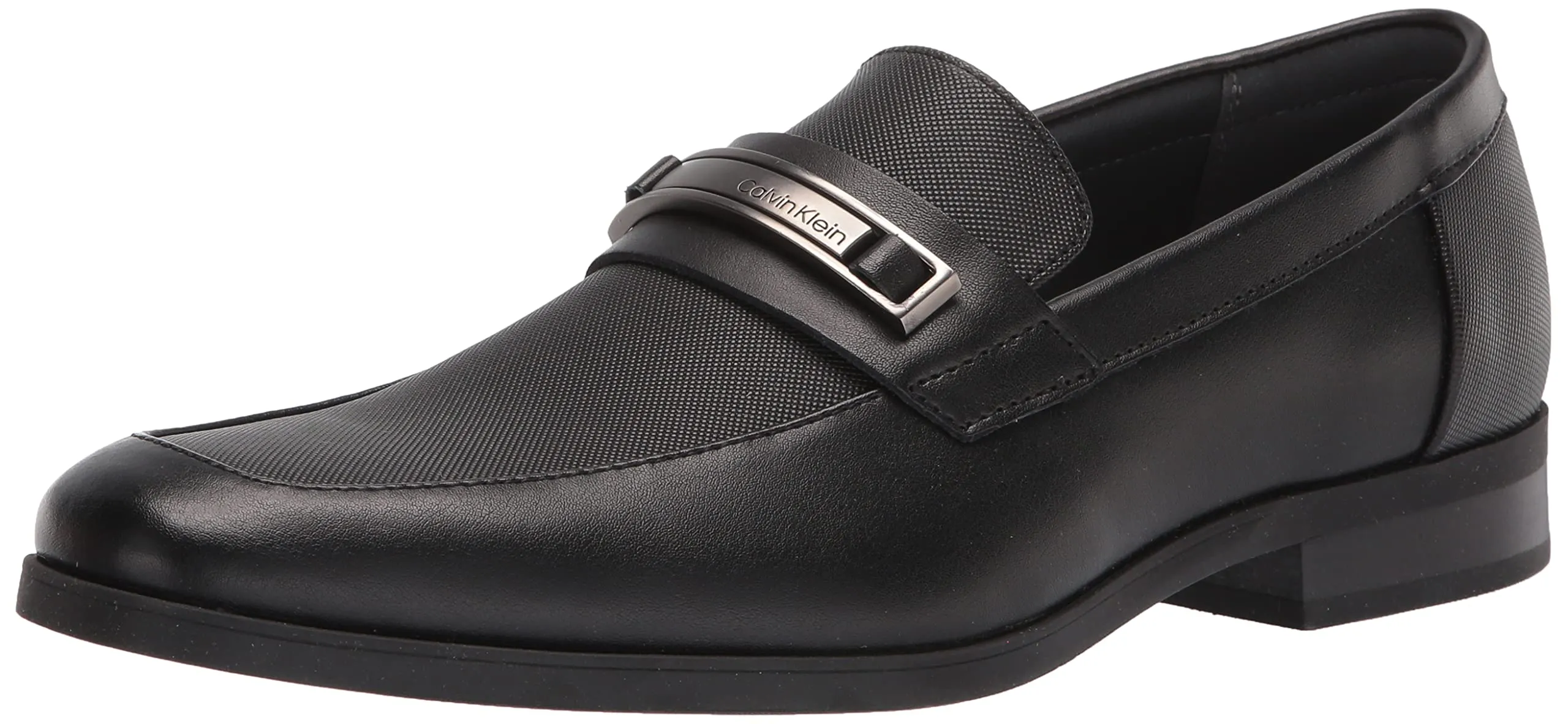 Calvin Klein Men's Jameson Loafers, Black Leather 001, 11.5