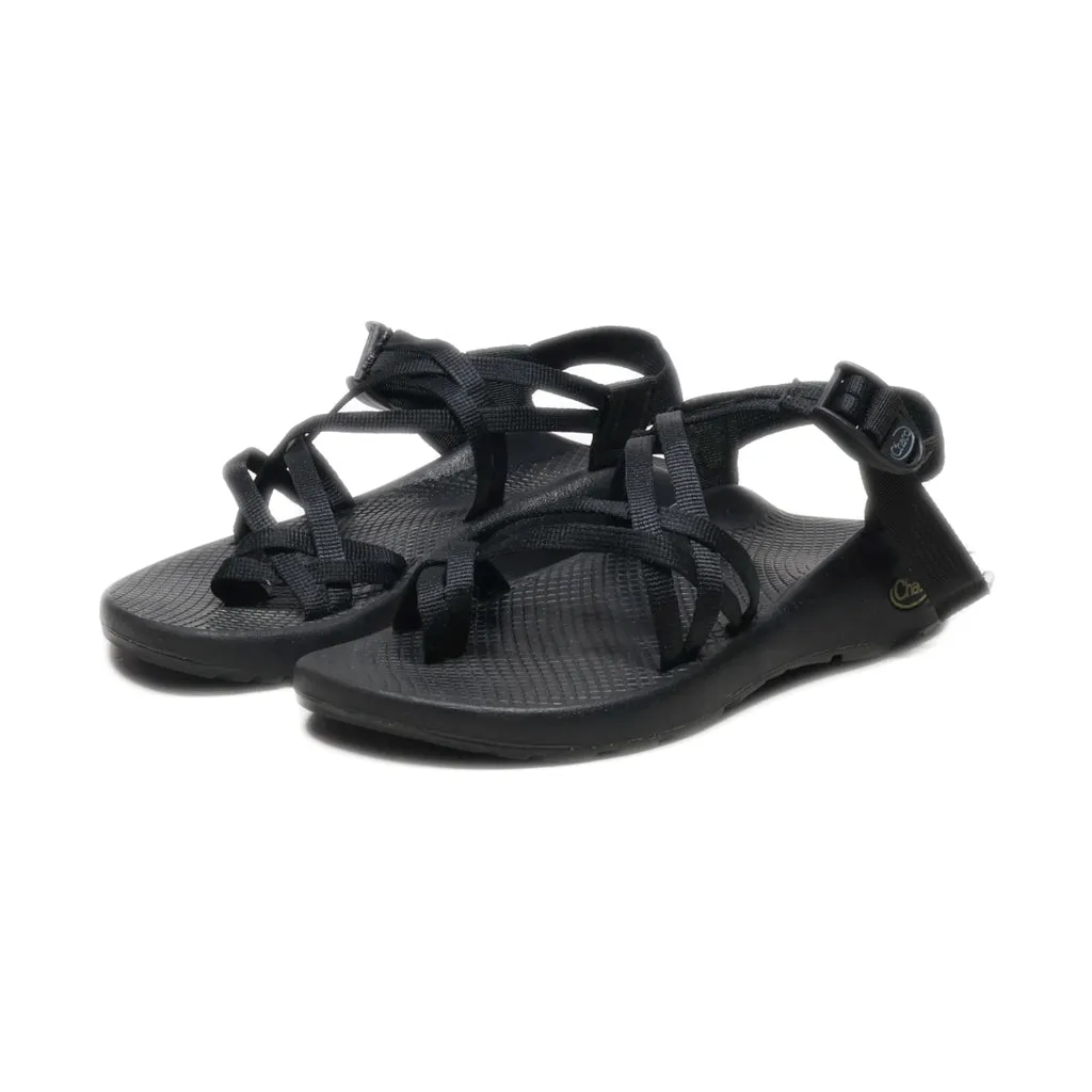 Chaco Flat Sandals Fabric Black Colour For Women