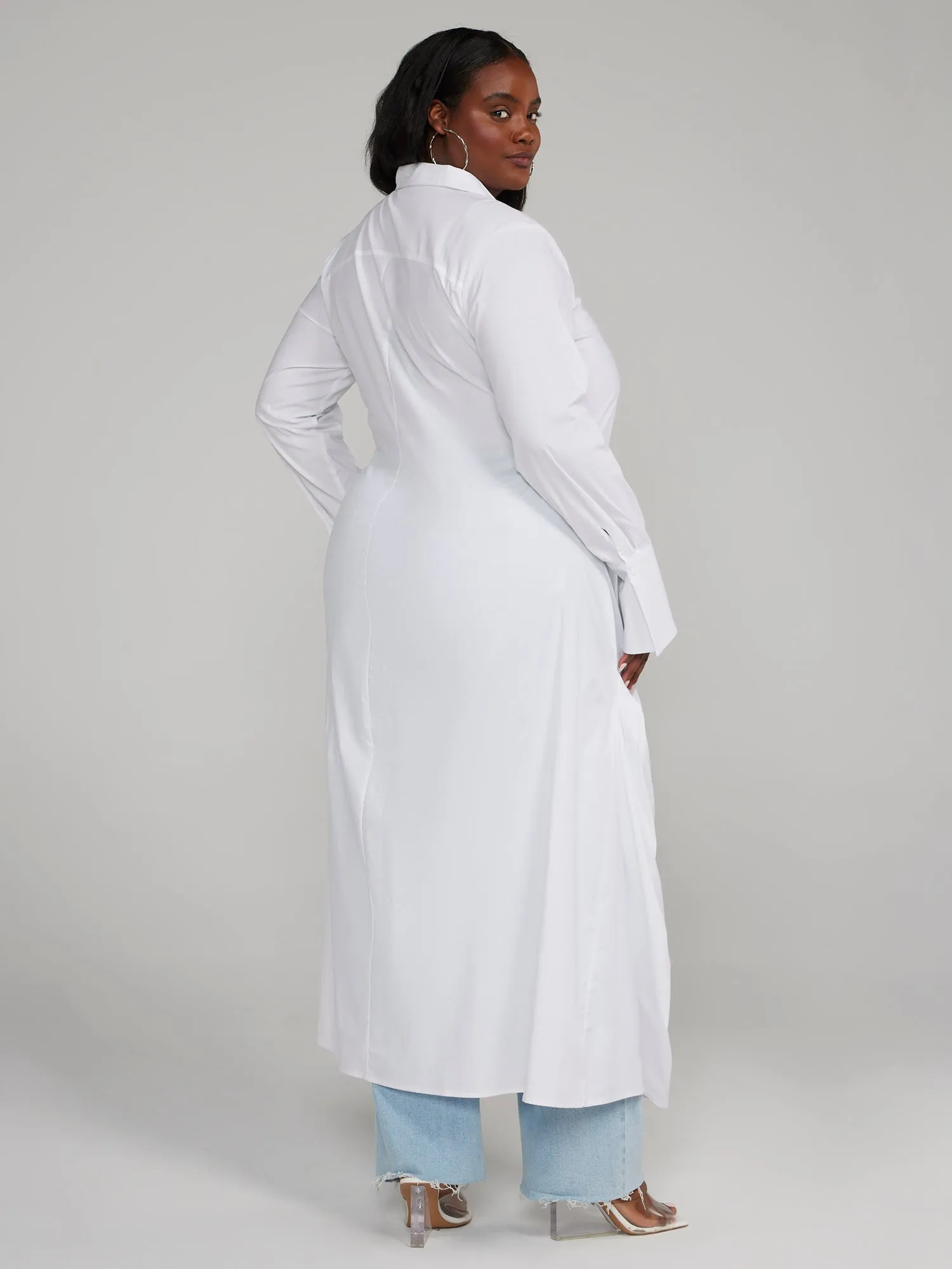 Fashion To Figure - Asymmetrical Button-Down Maxi Length Shirt