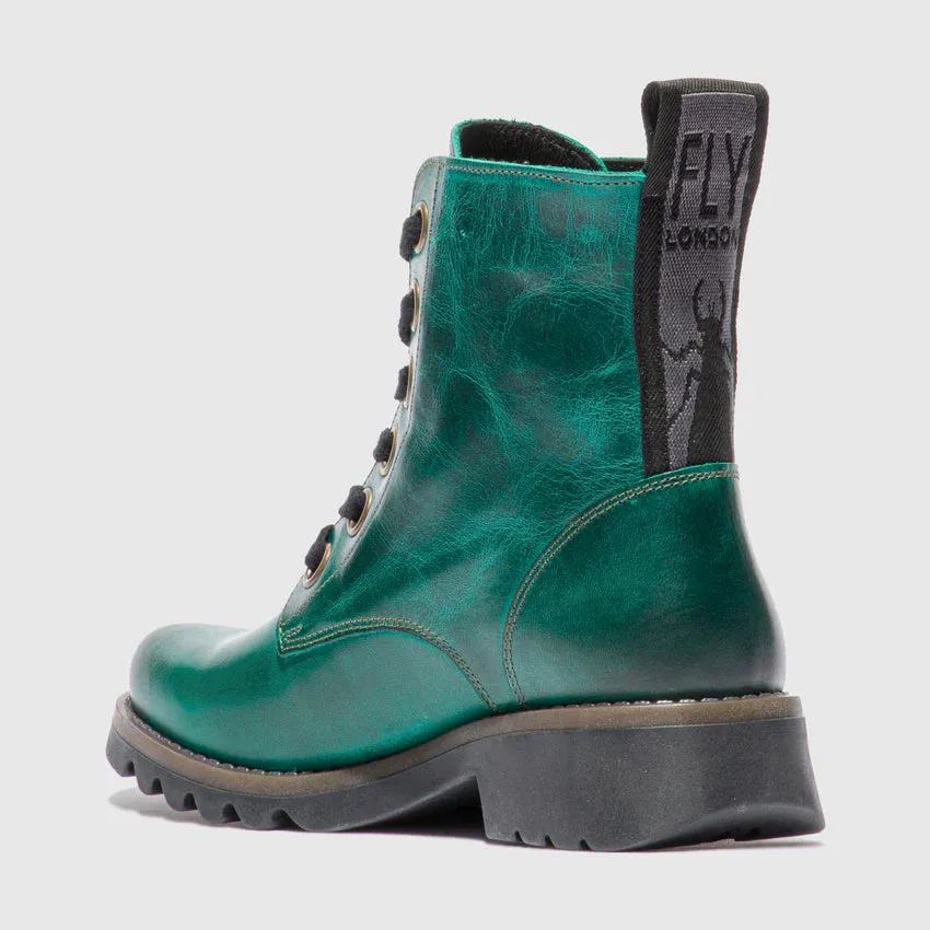 Fly London Ankle Boot Ragi SHAMROCK Soft Leather Military Style Lace Boot