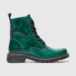Fly London Ankle Boot Ragi SHAMROCK Soft Leather Military Style Lace Boot