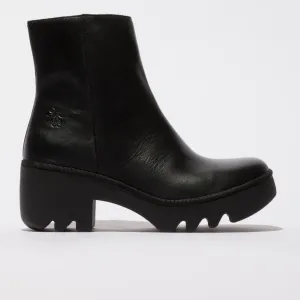 Fly London Toor  Chunky Sole Zip Ankle Boot  BLACK