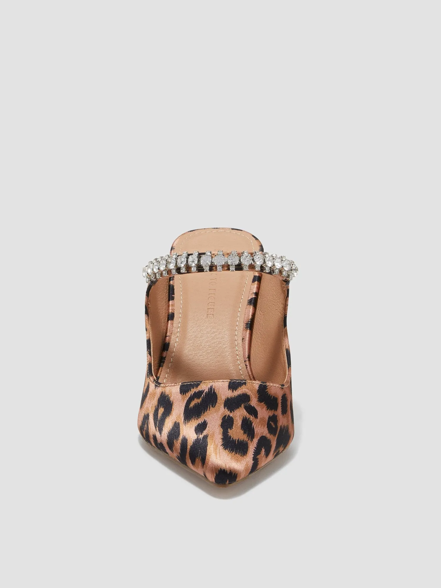 Giovanna Leopard Print Rhinestone Strap Heels