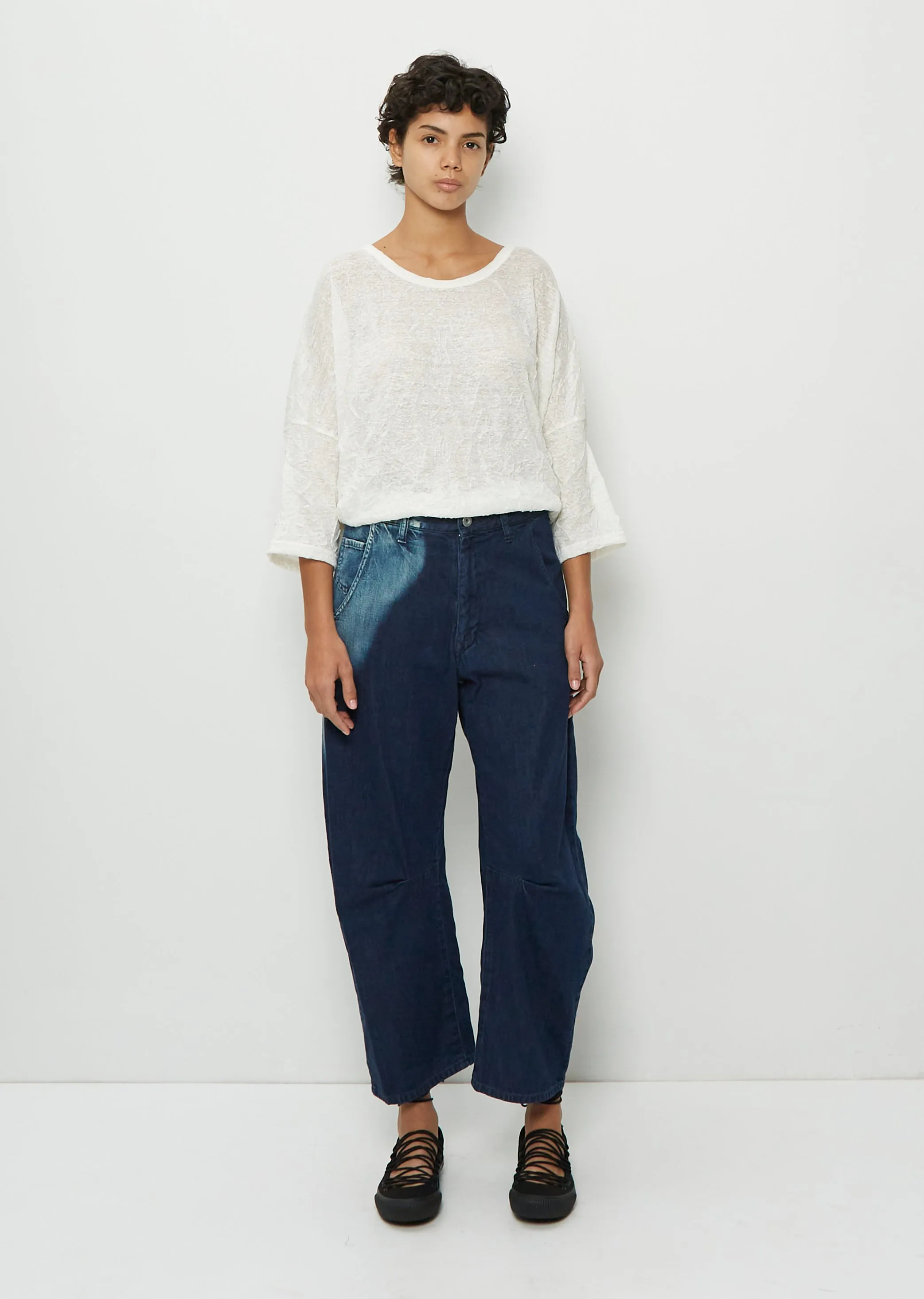 Gusset Wide Denim Trousers