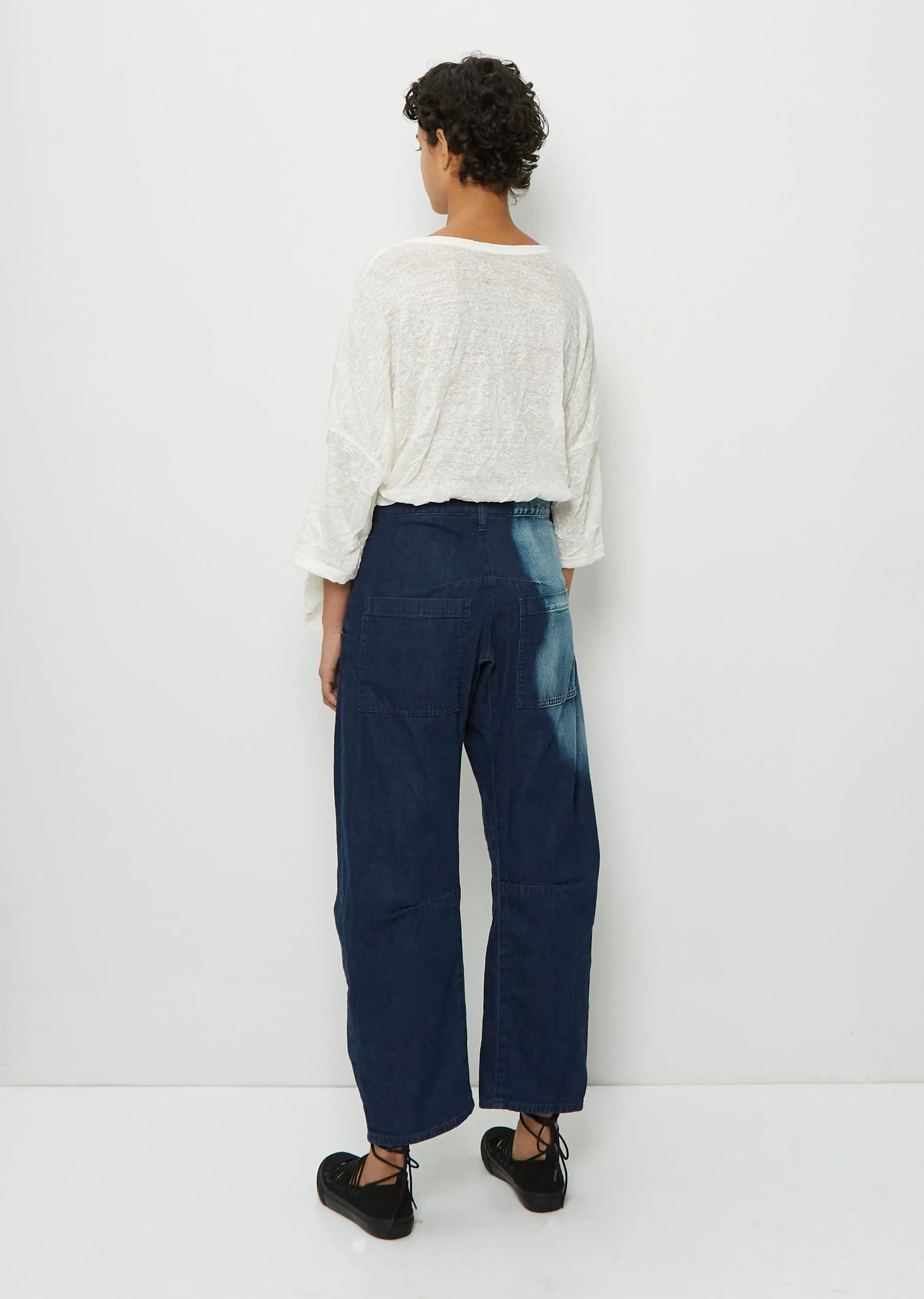 Gusset Wide Denim Trousers