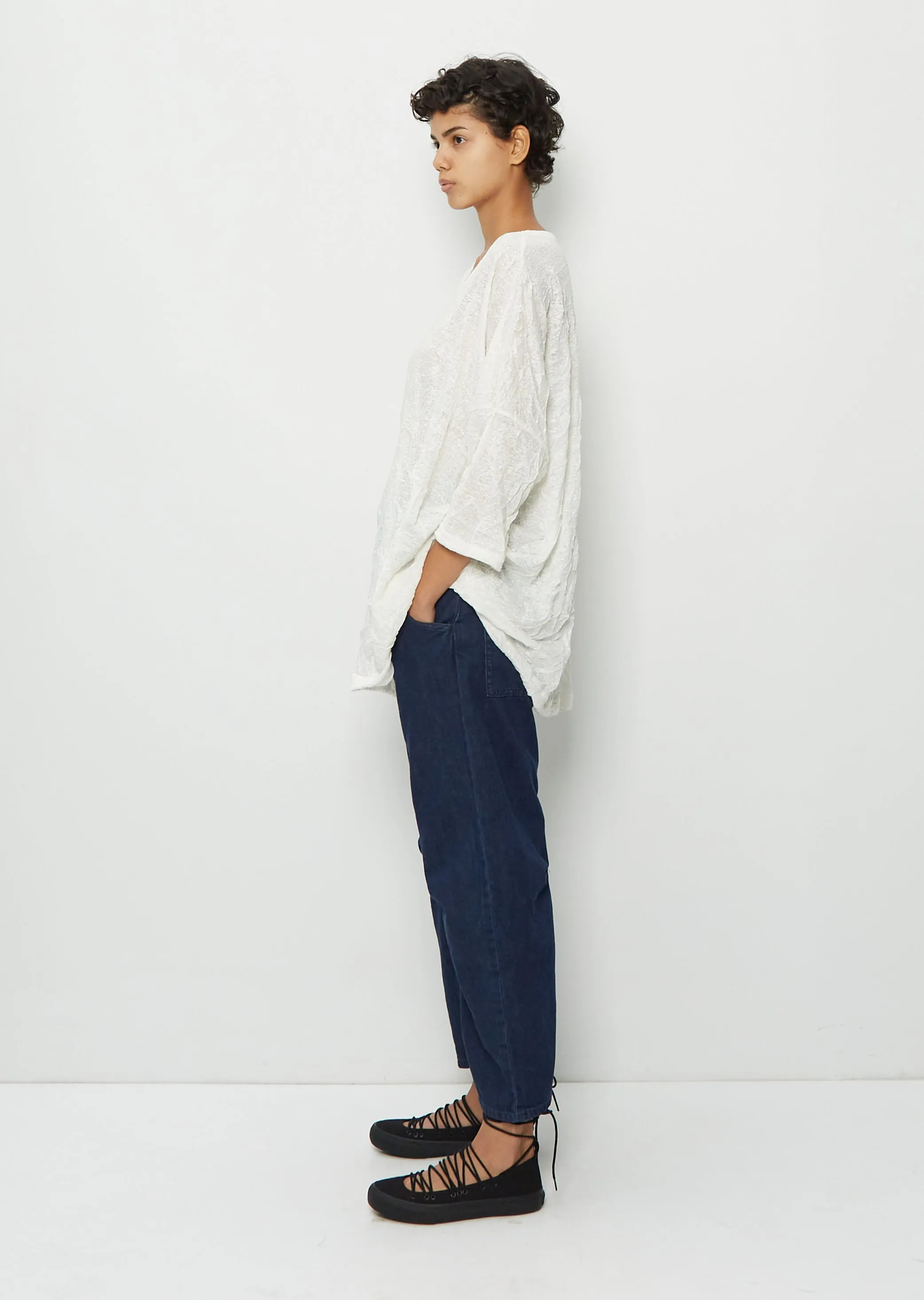 Gusset Wide Denim Trousers