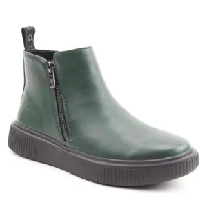 Heavenly Feet Senta FOREST Green Twin Zip Ankle Boot