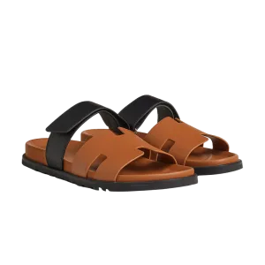 Hermes Chypre Sandals "Brown & Black Belt"