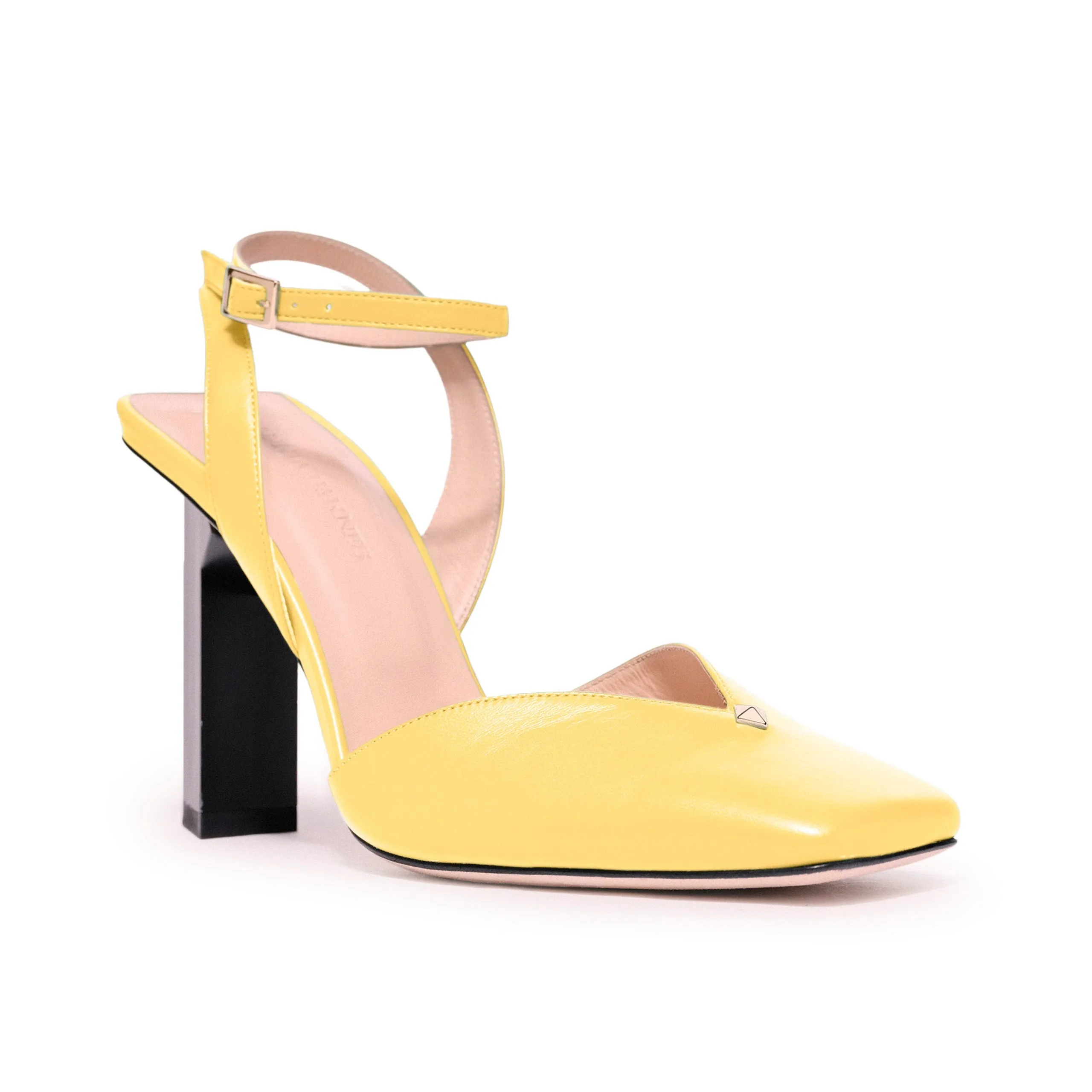 Hope Ankle Strap High Heels in Yellow