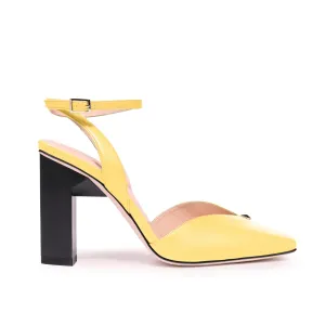 Hope Ankle Strap High Heels in Yellow