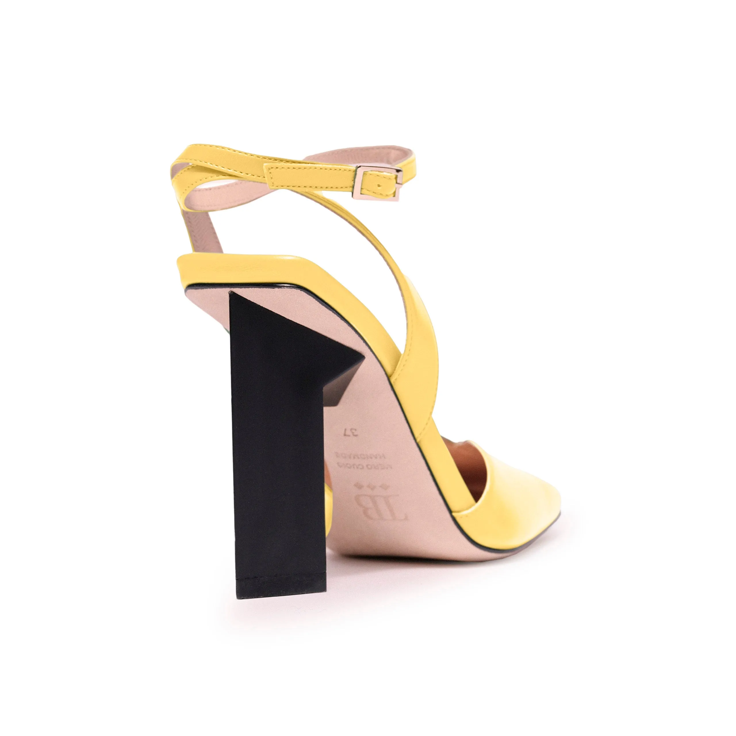 Hope Ankle Strap High Heels in Yellow