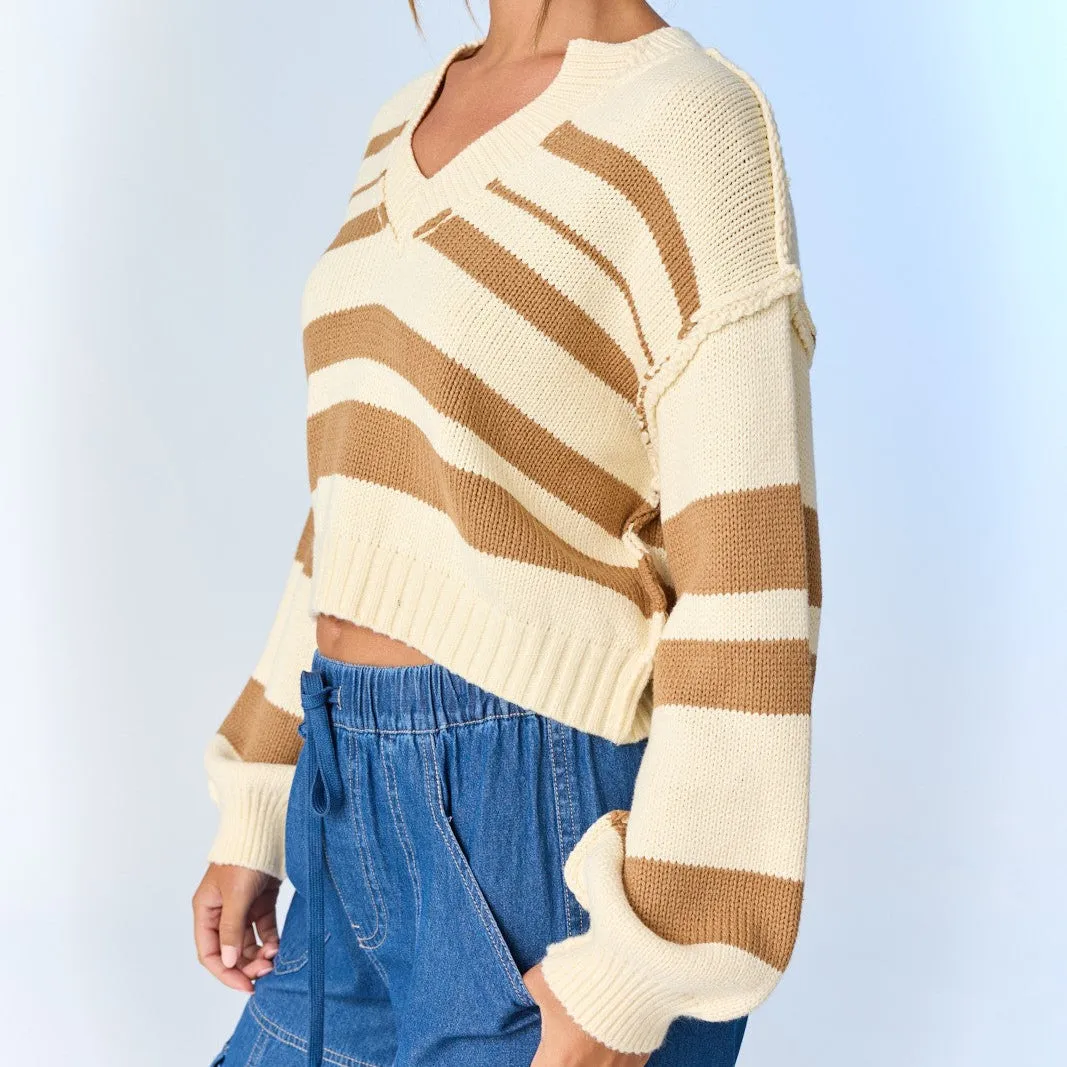 Joyce Cropped Striped Sweater