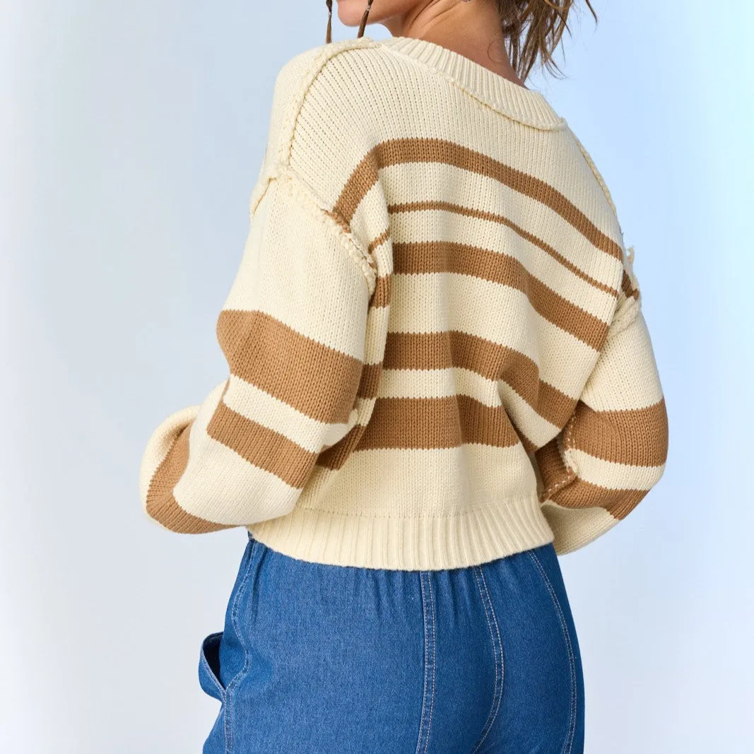 Joyce Cropped Striped Sweater