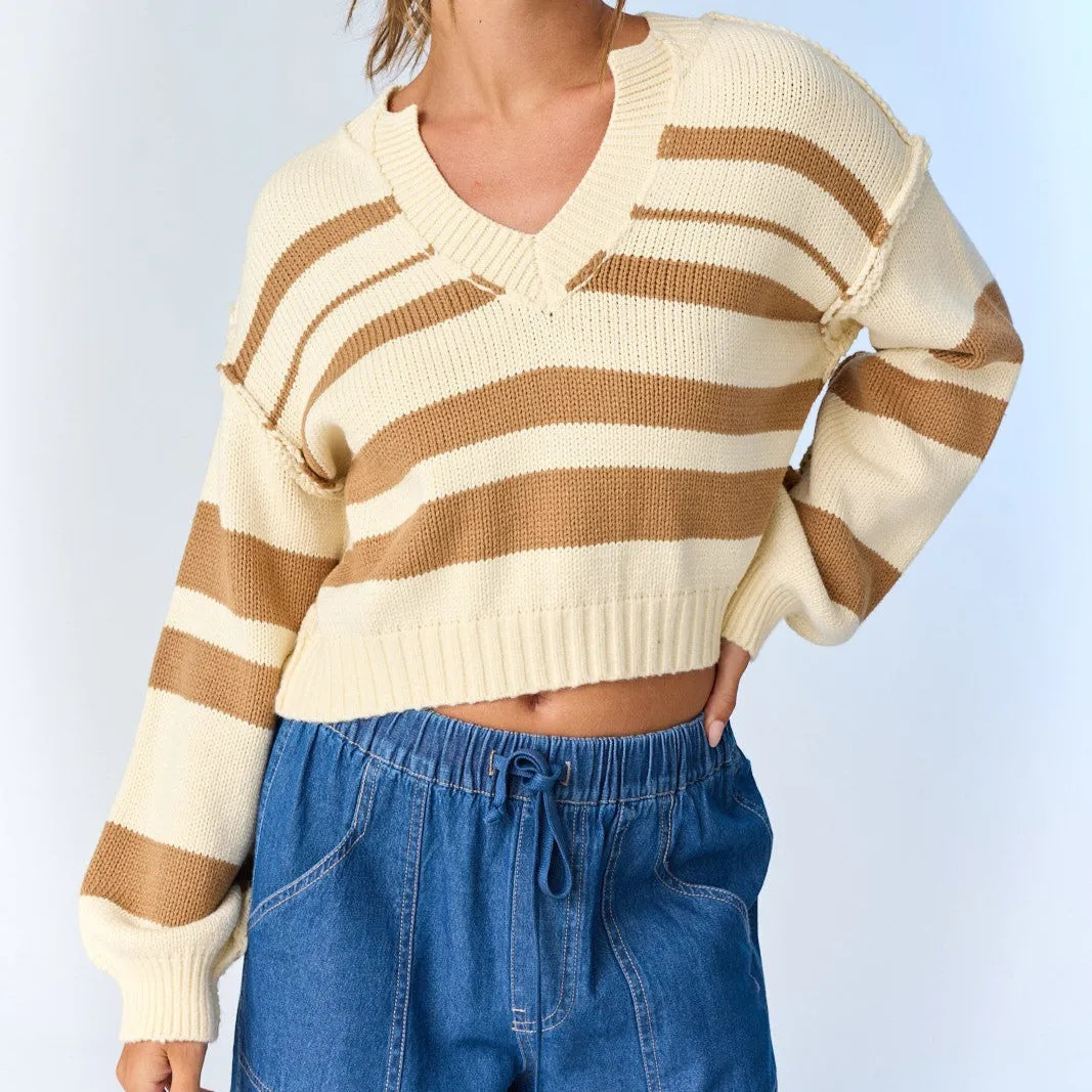 Joyce Cropped Striped Sweater
