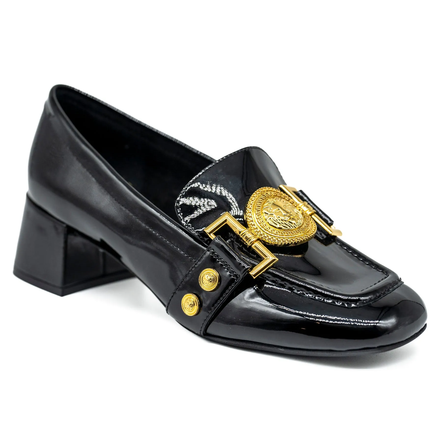 Loafers με Τακούνι και Τόκα - Μαύρο Λουστρίν