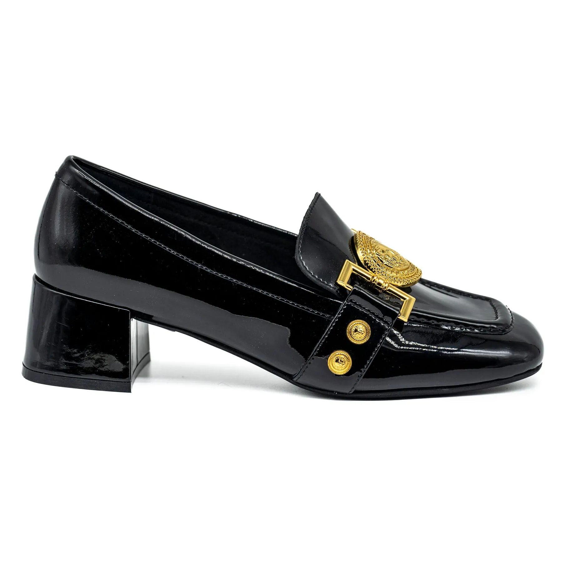 Loafers με Τακούνι και Τόκα - Μαύρο Λουστρίν