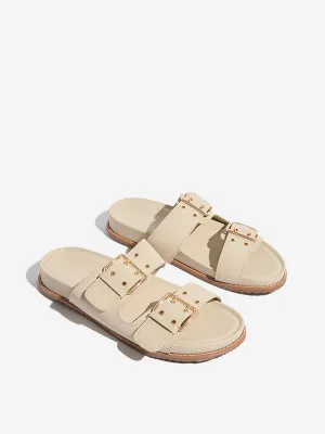 LUNA BLU Ivory Slip-On Comfort Sandals