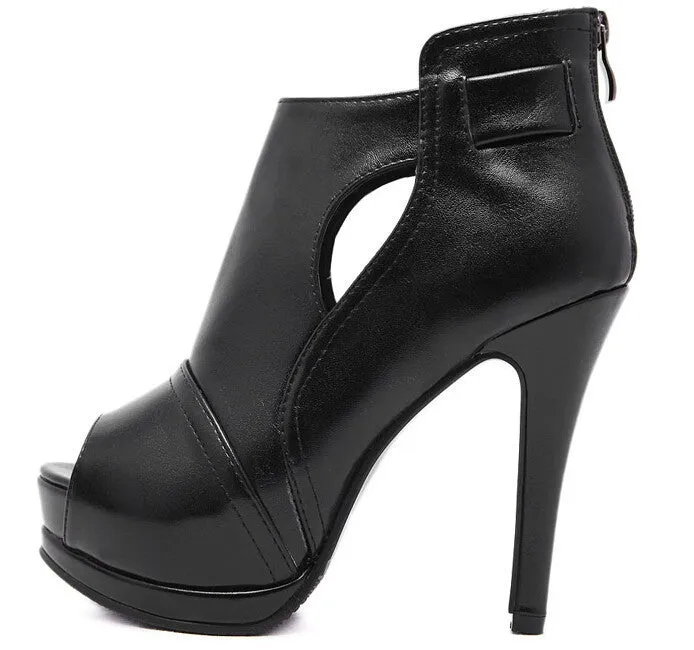 Nightclub Style High Heels Peep-Toe Hollow Pumps