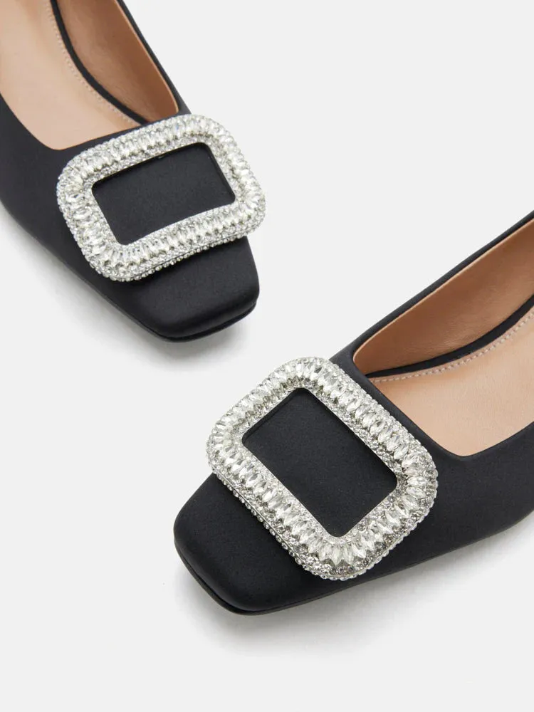 Olea Crystal Embellished Buckle Heels