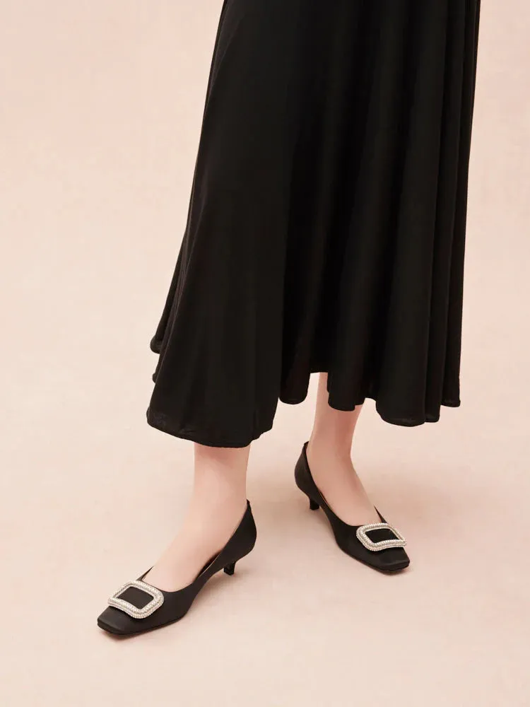 Olea Crystal Embellished Buckle Heels