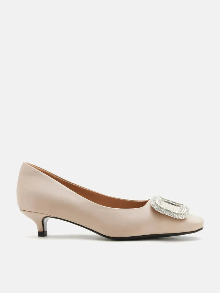 Olea Crystal Embellished Buckle Heels