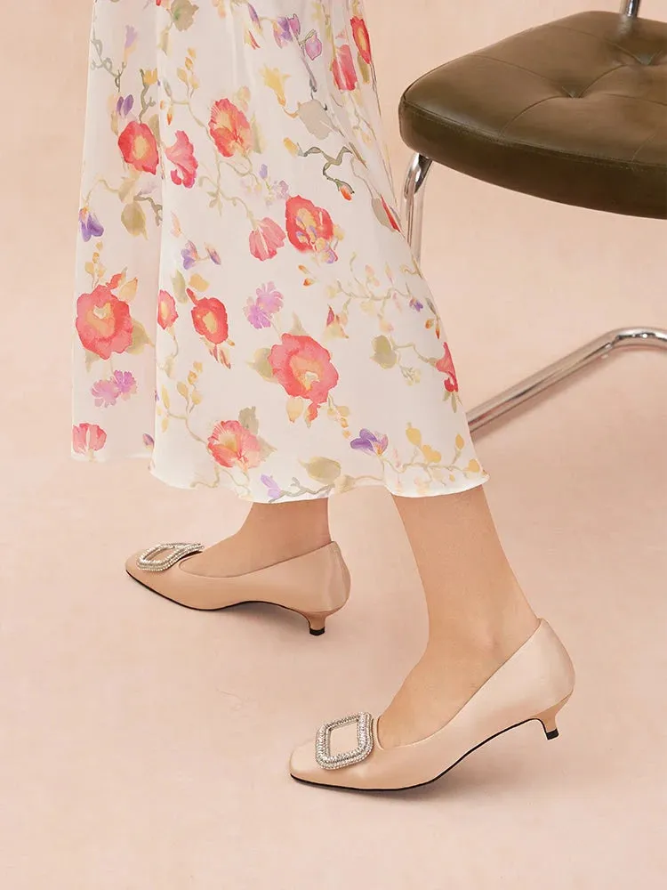 Olea Crystal Embellished Buckle Heels