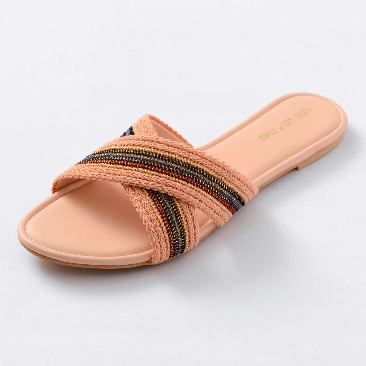 Peach criss cross flats