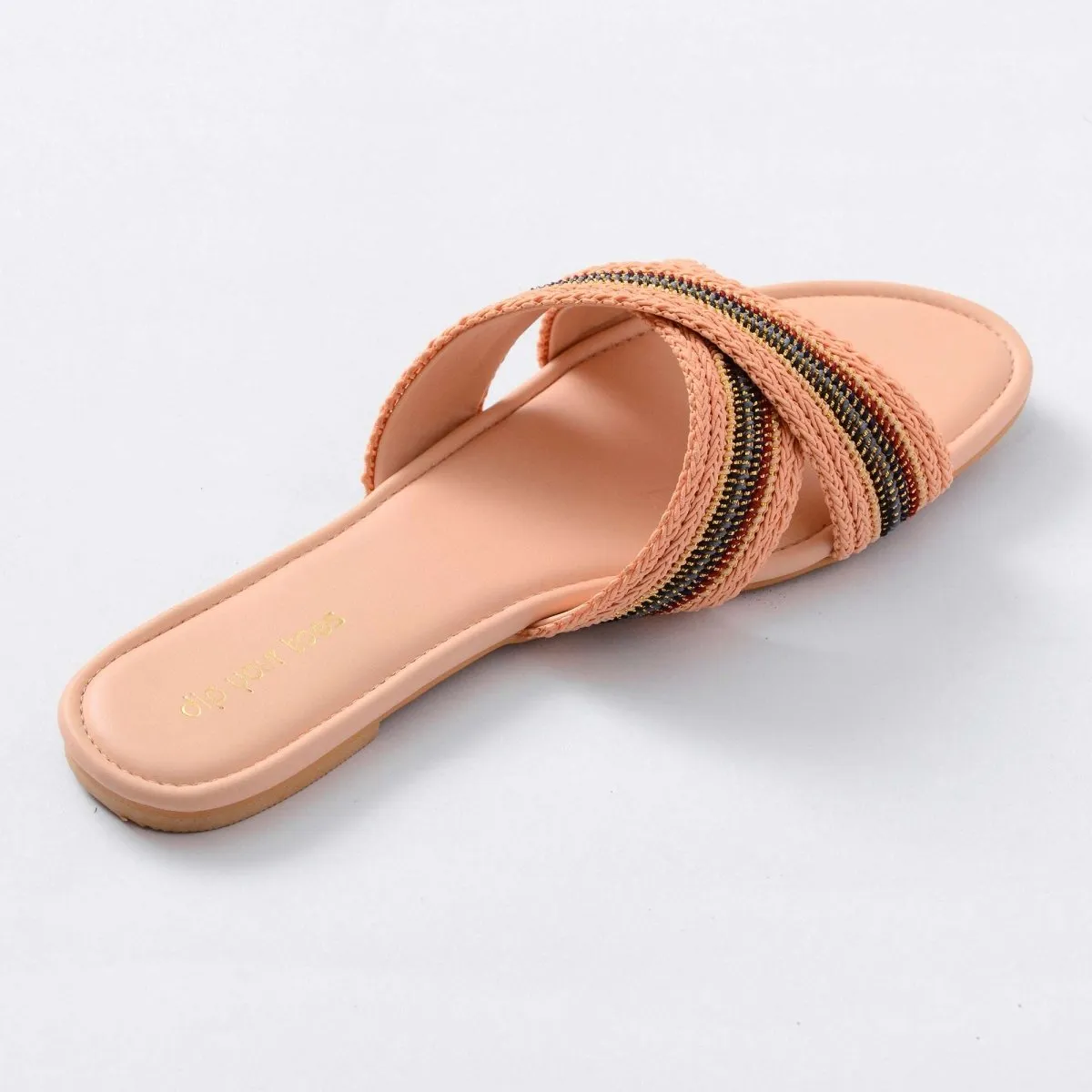 Peach criss cross flats