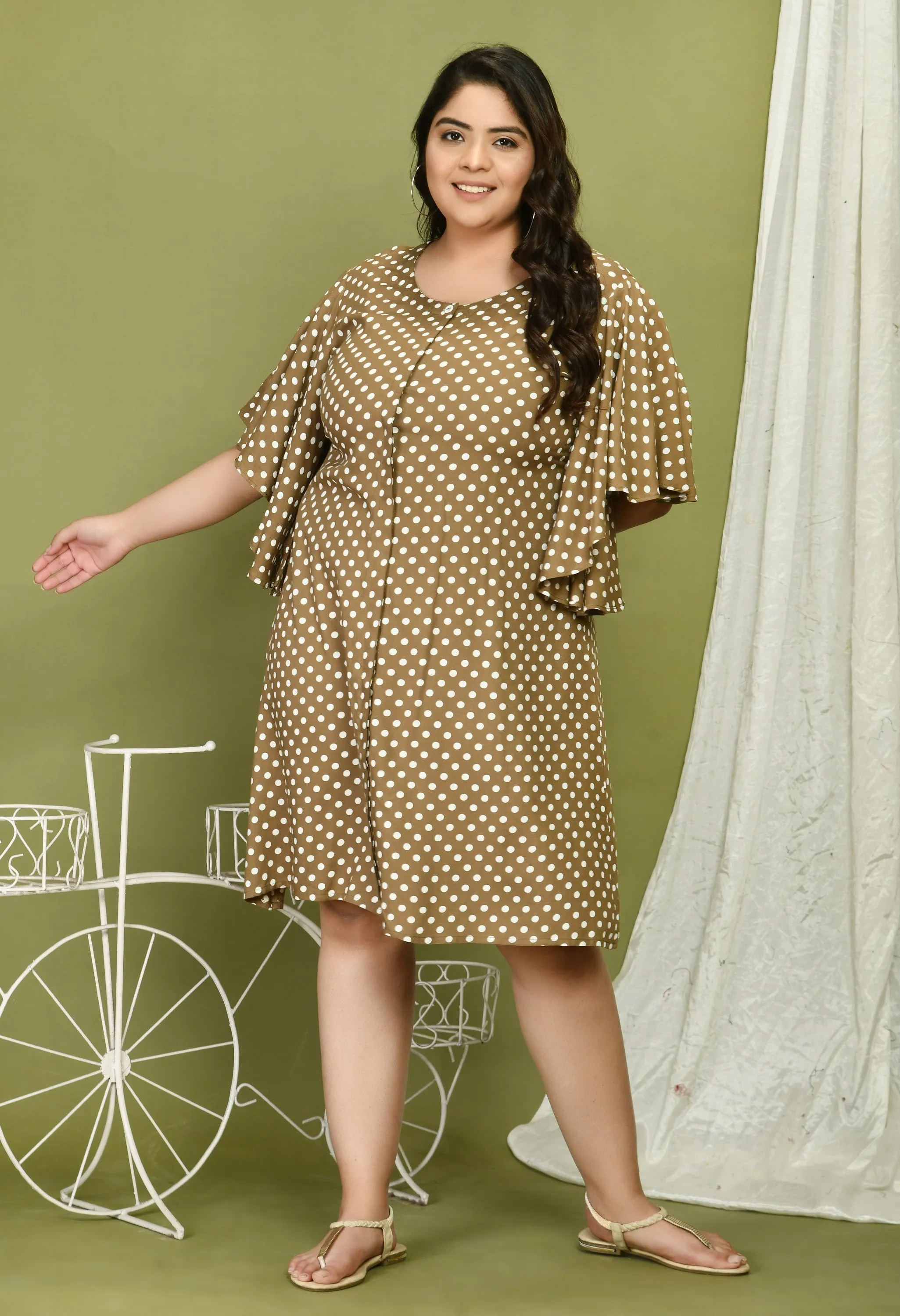 Plus Size Plus Size Polka Dots Dress
