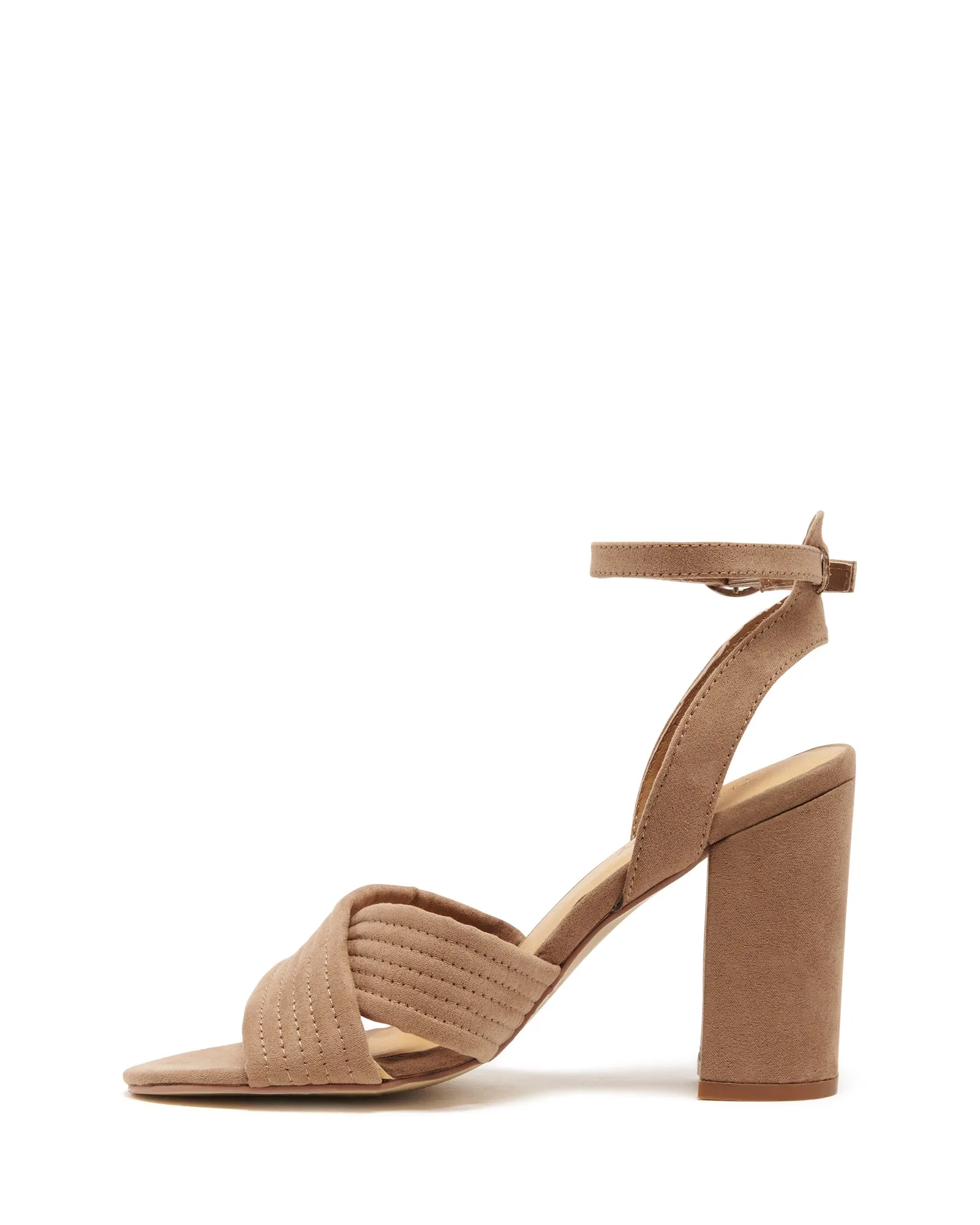Pratt Heel Taupe Imit Kid Suede