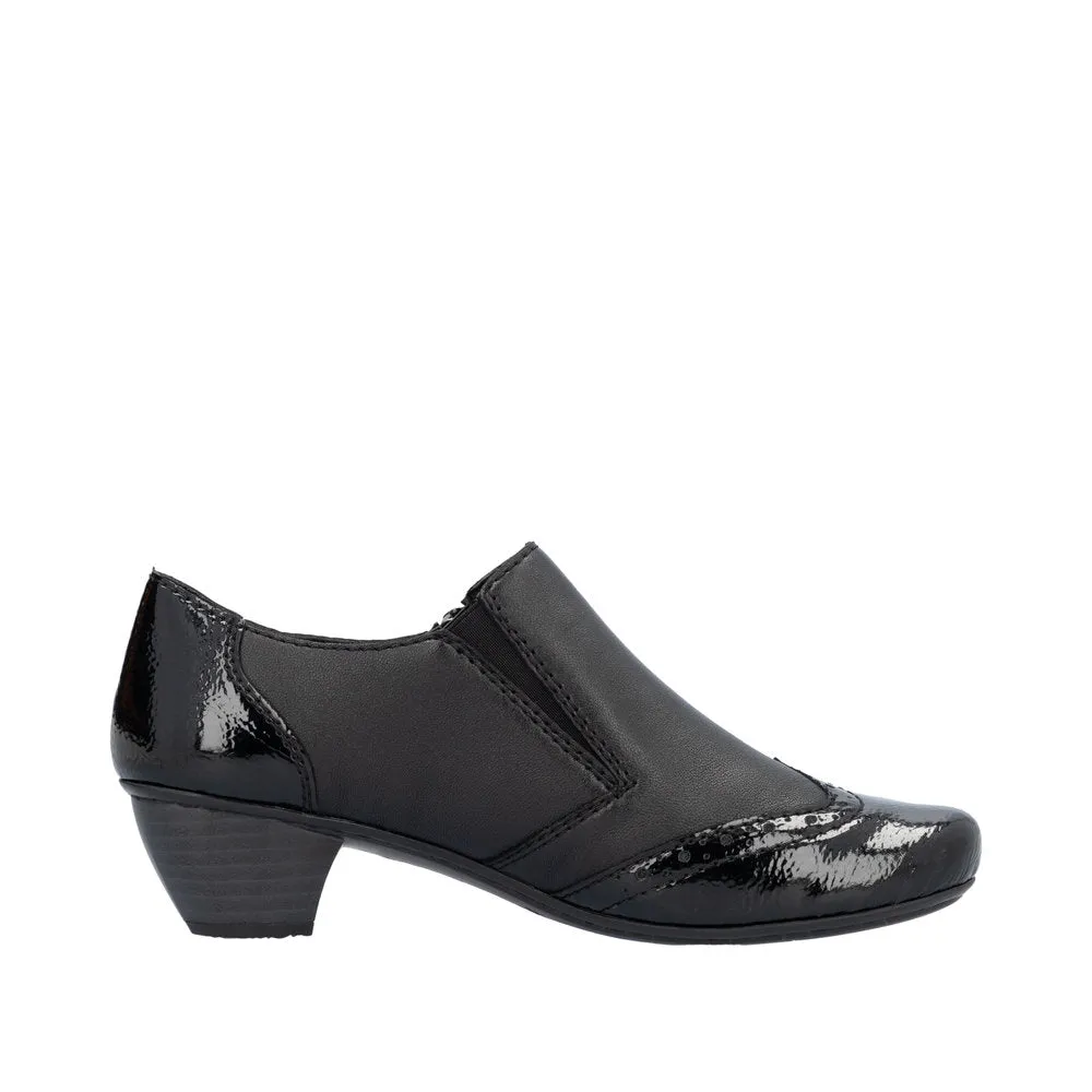 Rieker 41757-00 Ladies Black Leather Side Zip Shoe Boots