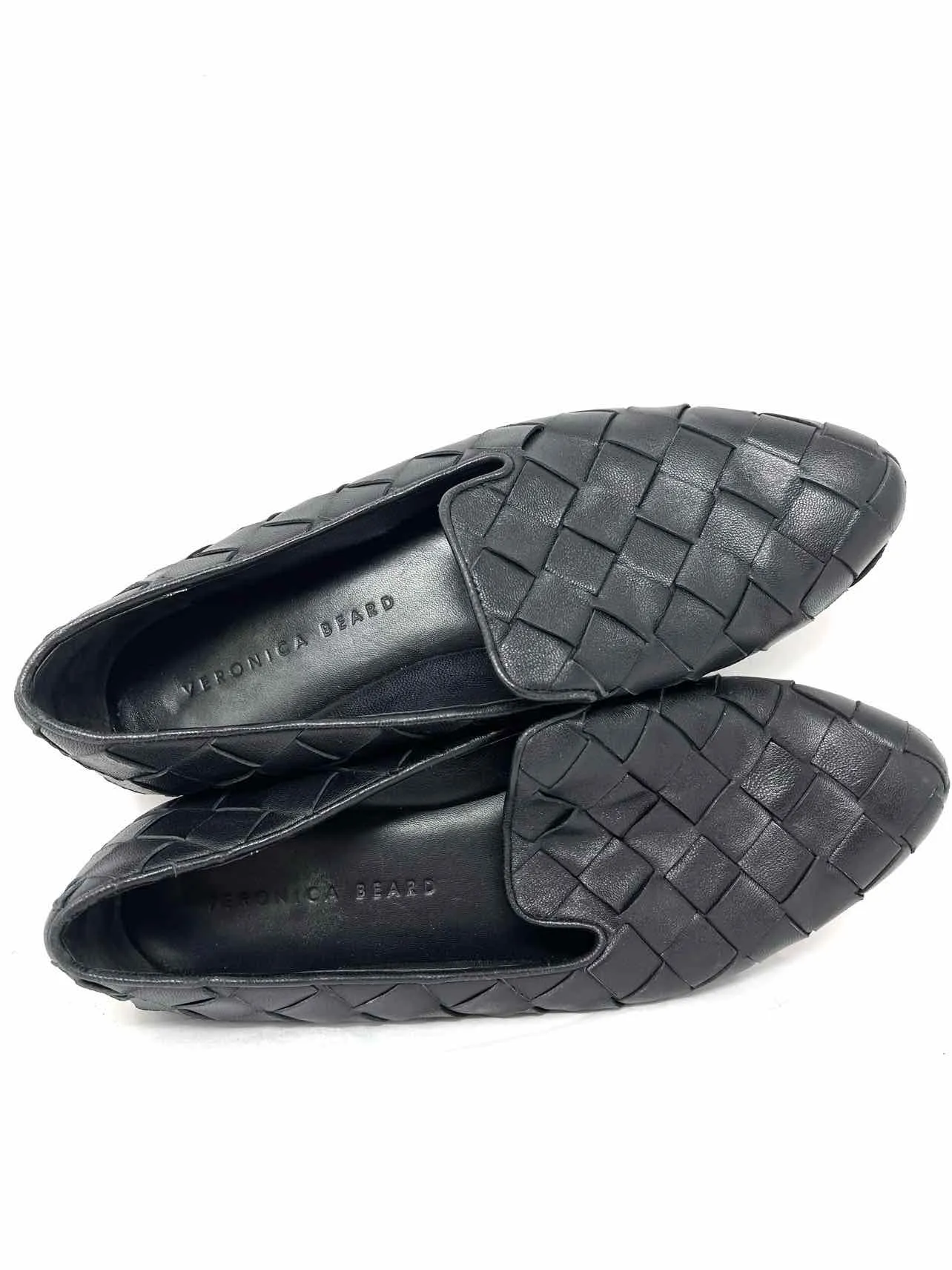 Veronica Beard Size 8? Black Woven Leather AS IS Shoes Loafers